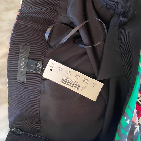 J. Crew Double Pleated Silk Flare Skirt Colorful Brushstroke Floral Print - Size - Picture 3 of 3